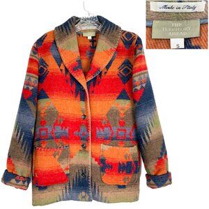Territory Ahead Vintage Coat Multicolored Aztec Southwestern Blanket Jack Size S
